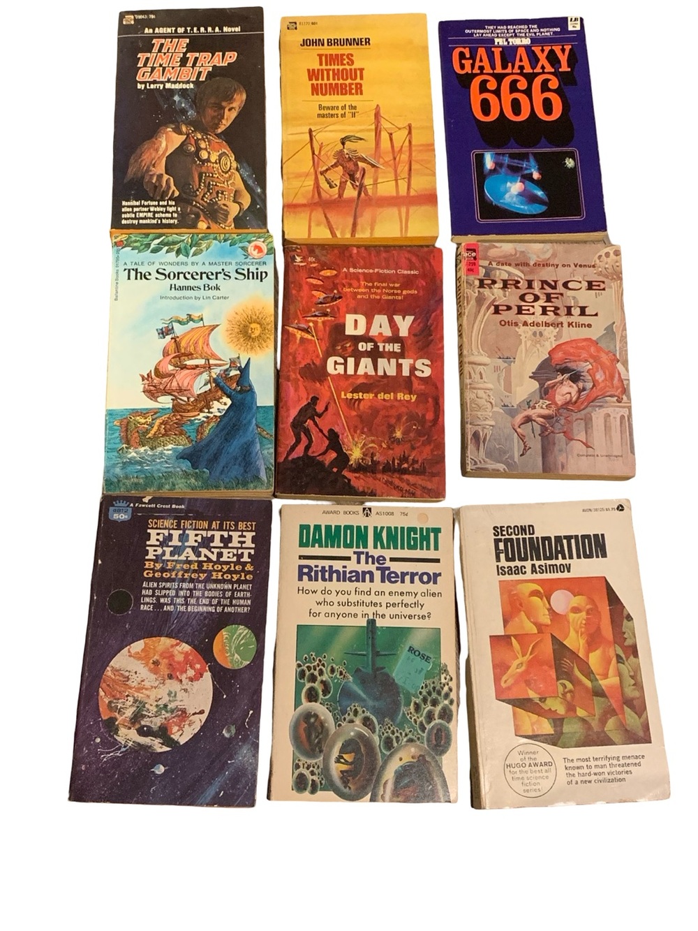 Vintage Fantasy Science Fiction Paperbacks 1960’s Lot Of 9 Various Authors